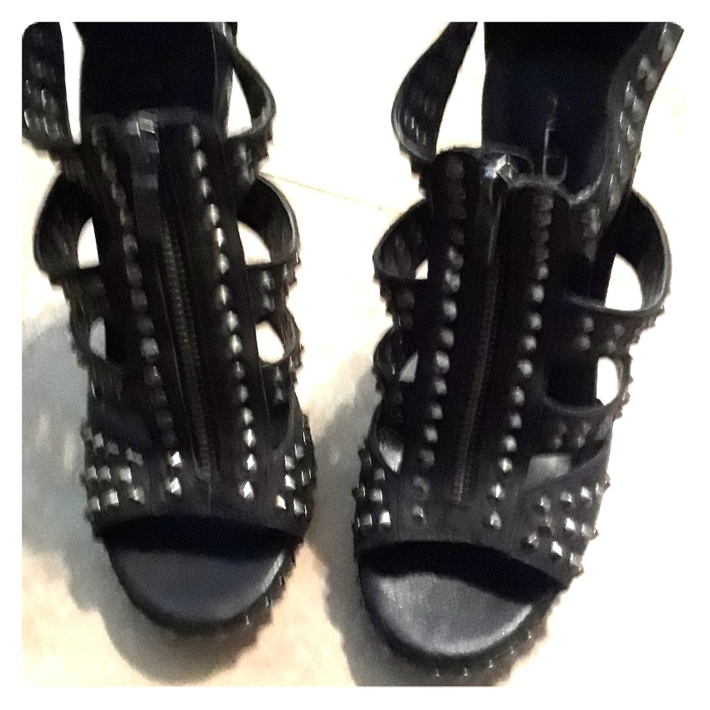 Black studded high heels